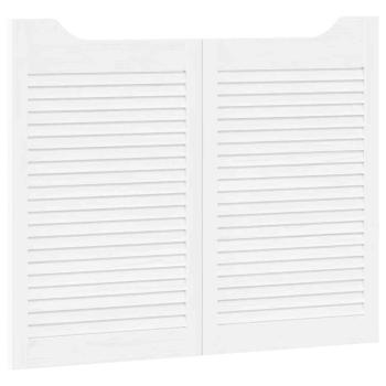 Schwingtüren Lamellen-Design 2-Paar Weiß 80x100 cm