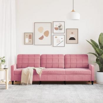3-Sitzer-Sofa Rosa 210 cm Samt