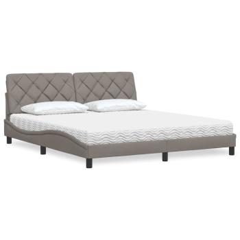 ARDEBO.de - Bett mit Matratze Taupe 180x200 cm Stoff