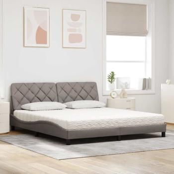 Bett mit Matratze Taupe 180x200 cm Stoff