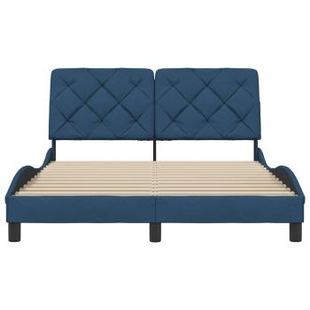 Bettgestell ohne Matratze Blau 120x200 cm Stoff