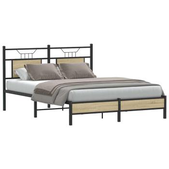 Bettgestell ohne Matratze Sonoma-Eiche 137x190 cm Holzwerkstoff