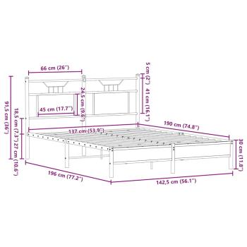 Bettgestell ohne Matratze Sonoma-Eiche 137x190 cm Holzwerkstoff