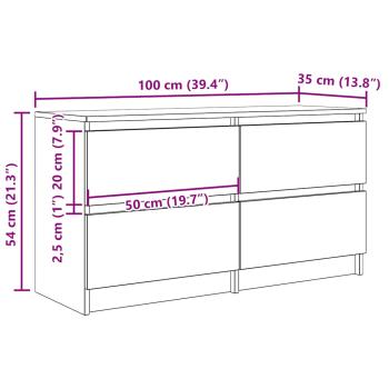TV-Schrank Betongrau 100x35x54 cm Holzwerkstoff