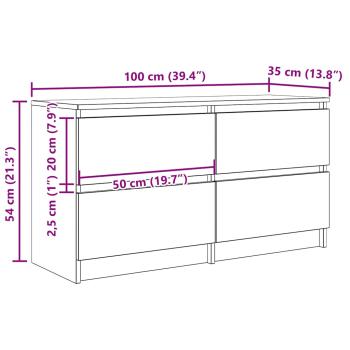 TV-Schrank Räuchereiche 100x35x54 cm Holzwerkstoff