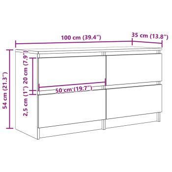 TV-Schrank Braun Eichen-Optik 100x35x54 cm Holzwerkstoff