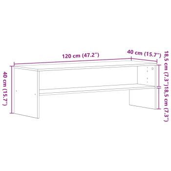 TV-Schrank Schwarz Eichen-Optik 120x40x40 cm Holzwerkstoff