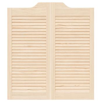 Schwingtüren Lamellen-Design 1-Paar 90x80 cm Massivholz Kiefer
