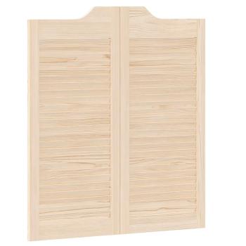 Schwingtüren Lamellen-Design 1-Paar 90x80 cm Massivholz Kiefer