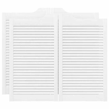 Schwingtüren Lamellen-Design 2-Paar Weiß 90x100 cm