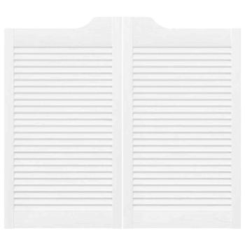 Schwingtüren Lamellen-Design 2-Paar Weiß 90x100 cm