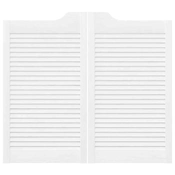 Schwingtüren Lamellen-Design 2-Paar Weiß 90x80 cm