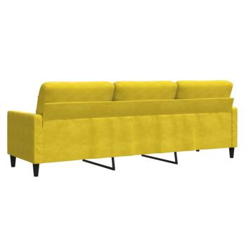 3-Sitzer-Sofa Gelb 210 cm Samt