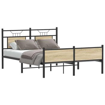 ARDEBO.de - Bettgestell ohne Matratze Sonoma-Eiche 140x190 cm Holzwerkstoff