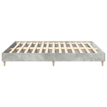 Bettgestell ohne Matratze Betongrau 200x200 cm Holzwerkstoff