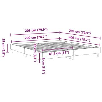 Bettgestell ohne Matratze Betongrau 200x200 cm Holzwerkstoff