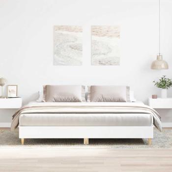ARDEBO.de - Bettgestell ohne Matratze Weiß 180x200 cm Holzwerkstoff