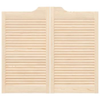 Schwingtüren Lamellen-Design 2-Paar 90x80 cm Massivholz Kiefer