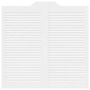 Schwingtüren Lamellen-Design 1-Paar Weiß 100x100 cm