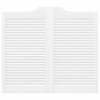 Schwingtüren Lamellen-Design 1-Paar Weiß 90x100 cm