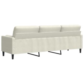 Sofa 3-Sitzer mit Zierkissen Creme 210 cm Samt