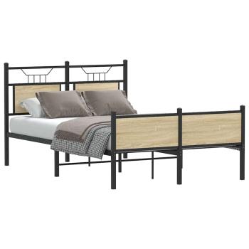 ARDEBO.de - Bettgestell ohne Matratze Sonoma-Eiche 120x200 cm Holzwerkstoff
