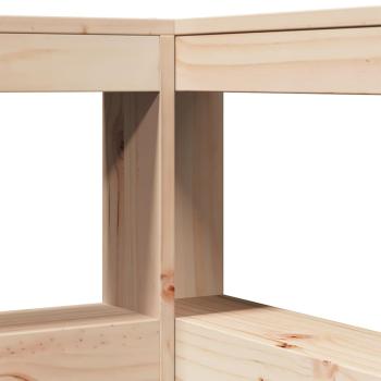 Massivholzbett mit Regal ohne Matratze 200x200 cm Kiefernholz