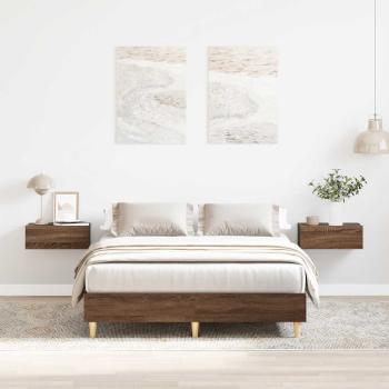 ARDEBO.de - Bettgestell ohne Matratze Braun Eichen-Optik 135x190 cm