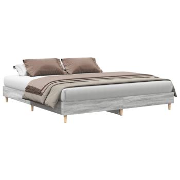 Bettgestell ohne Matratze Grau Sonoma 200x200 cm Holzwerkstoff