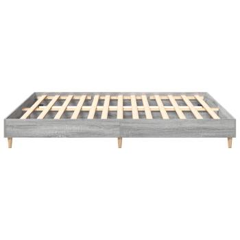 Bettgestell ohne Matratze Grau Sonoma 200x200 cm Holzwerkstoff