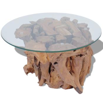 Couchtisch Massivholz Teak Treibholz 60 cm