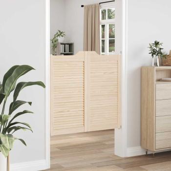 Schwingtüren Lamellen-Design 2-Paar 100x100cm Massivholz Kiefer