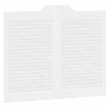 Schwingtüren Lamellen-Design 1-Paar Weiß 80x100 cm