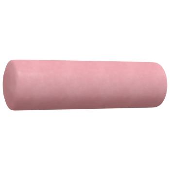 2-tlg. Sofagarnitur mit Kissen und Nackenrollen Rosa Samt