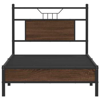 Bettgestell ohne Matratze Braun Eiche 75x190 cm Holzwerkstoff