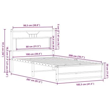 Bettgestell ohne Matratze Sonoma-Eiche 100x200 cm Holzwerkstoff