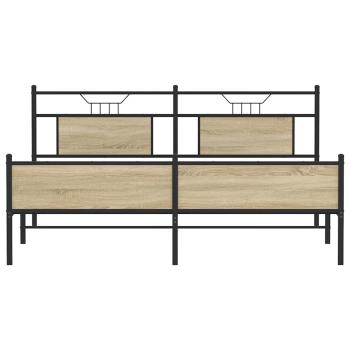 Metallbett ohne Matratze Sonoma-Eiche 180x200 cm