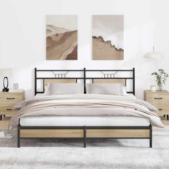 ARDEBO.de - Bettgestell ohne Matratze Sonoma-Eiche 183x203 cm Holzwerkstoff