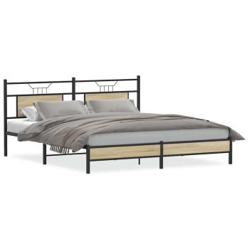 Bettgestell ohne Matratze Sonoma-Eiche 183x203 cm Holzwerkstoff