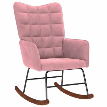 ARDEBO.de - Schaukelstuhl Rosa Samt