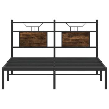 Bettgestell ohne Matratze Räuchereiche 140x190 cm Holzwerkstoff