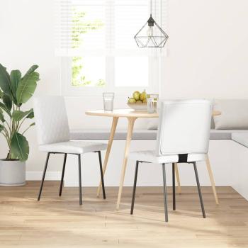 Esszimmerstühle 2 Stk. Weiß Kunstleder