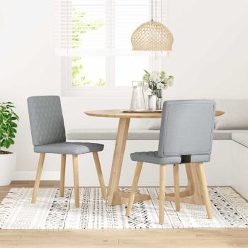 ARDEBO.de - Esszimmerstühle 2 Stk. Hellgrau Stoff