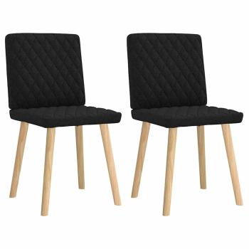Esszimmerstühle 2 Stk. Schwarz Stoff