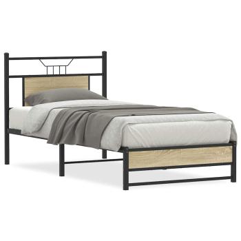 ARDEBO.de - Bettgestell ohne Matratze Sonoma-Eiche 75x190 cm Holzwerkstoff