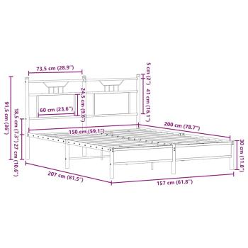 Bettgestell ohne Matratze Sonoma-Eiche 150x200 cm Holzwerkstoff