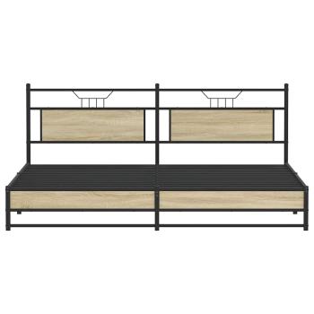Metallbett ohne Matratze Sonoma-Eiche 193x203 cm