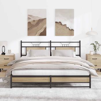 ARDEBO.de - Metallbett ohne Matratze Sonoma-Eiche 183x213 cm