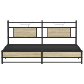 Metallbett ohne Matratze Sonoma-Eiche 183x213 cm