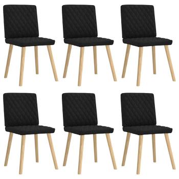ARDEBO.de - Esszimmerstühle 6 Stk. Schwarz Stoff